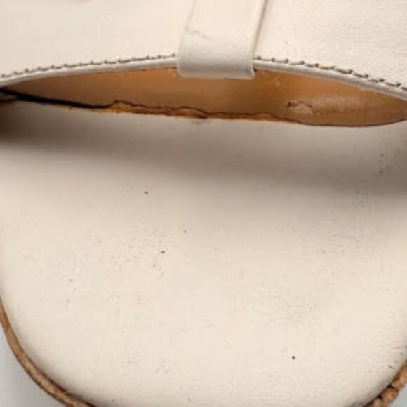 Coach White Leather Cork Block Heel Sandals 11B - Picture 14 of 16